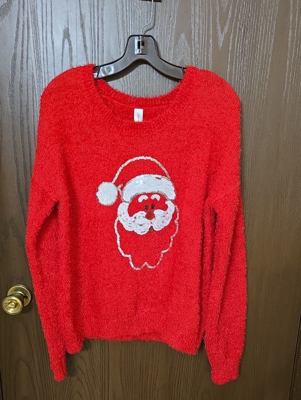 Cozy Red Santa Sweater - Women's Holiday Pullover.L